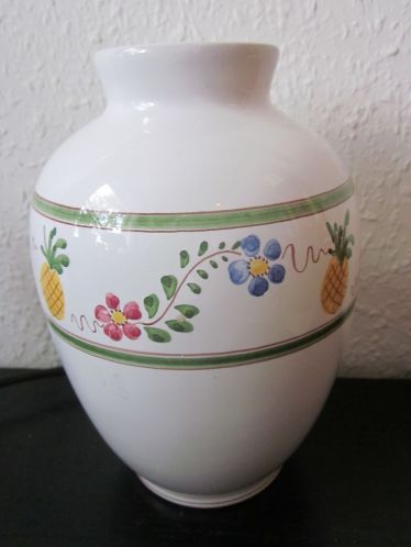 Kabstrup hvid vase med bemaling